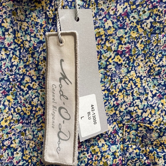 Mododoc Floral Print Cotton Button Down SZ L NWT - Picture 4 of 6